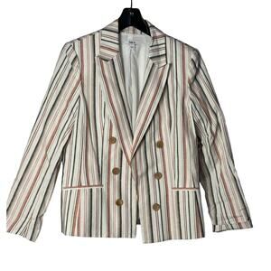 Bar III Women's Stripped Blazer Sports Coat Double Breasted $129‎
